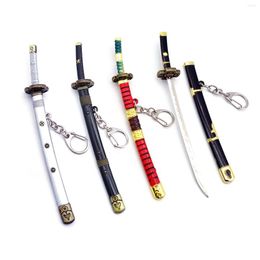 Keychains One Piece Sword Keychain Roronoa Zoro Toy Scabbard Buckle Metal Pendant Chaveiro Llaveros Anime Cosplay Souvenir Gift Groothandel