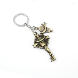 Keychains One Piece White Beard Edward Gate Key Chain Keyrings anime houder hanger metaal charme mannen juwelen in