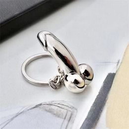 Keychains originele roestvrij staal mannen penis hanger Keychain Fun Simulation Geldingen Persoonlijkheid Mini Car KeyChainKeyChains Emel22