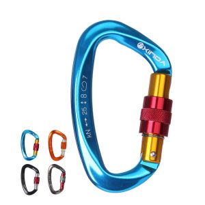 Keychains Outdoor Climbing aluminium legering D vorm Carabiner Surpial Key Chain Climb Hook Clip Backpack Keychain Veiligheidslot