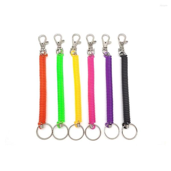 Porte-clés Lot de 50 porte-clés sac décor plastique multicolore pochette ornement Anti-perte cordon extensible lanière de pêche porte-clés spirale