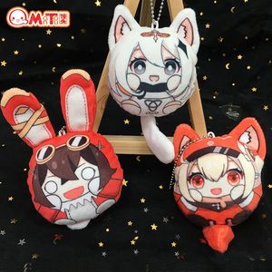 Sleutelhangers Paimon Auto Decoratie Genshin Impact Sleutelhanger Accessoires Anime Key Ring Bag Hanger Kawaii Geschenken Knijpen Zal een piepen