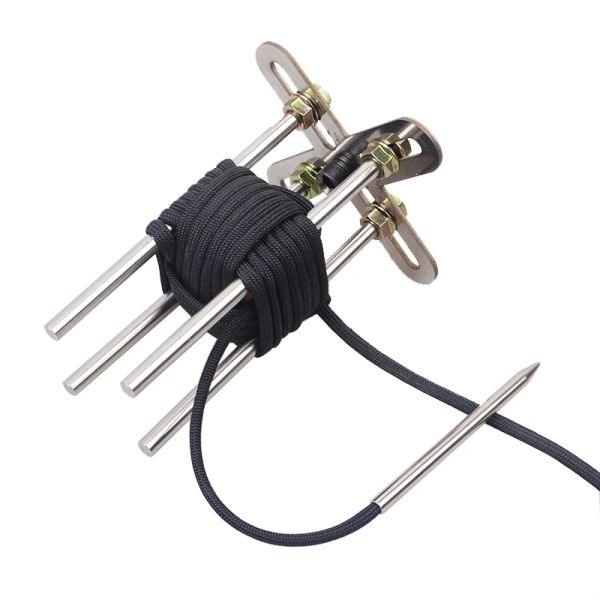 Keychains Paracord Signe du poing de singe avec outil tissé réglable en acier inoxydable kit à aiguille diy