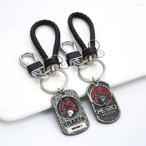 Porte-clés PC Game Metro Exodus 2033 Porte-clés Dog Tag Pendentif Porte-clés Hommes Voiture Porte-clés En Métal Charme Cadeaux Pour Enfants Femmes Sac Bijoux Kolye