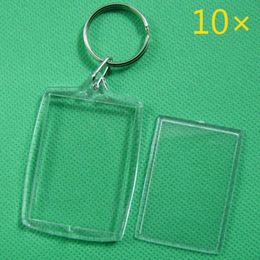 Keychains PCS KeyChain Key Chain Rings leeg Clear transparante acrylficture Frames 32x46mm Lockets XIN-KeyChains