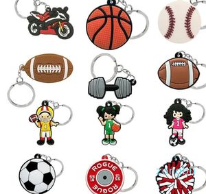 Sleutelhangers PCS PVC sleutelhanger Sportserie Basketbal Voetbal Rugby Voetbal Sleutelhanger Aangepaste sleutelhanger Bruiloft Souvenir Auto-accessoires