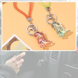 Keychains hangleutel Key Chains sleutelen Acryl Lanyard Anti-Lost Keychain Pols Pols Crystal Dinosaur Doll Miri22