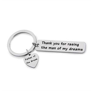 Keychains hanger Keychain Key Ring Titanium Steel Wedding Bedankt voor het opvoeden van de man van mijn dromen moeder Gift in Law Bride