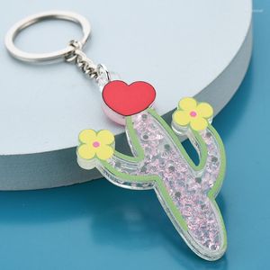 Keychains Persoonlijkheid Creativiteit Strawberry Flower Palm Tree Cactus Key Ring Fantasy Keyring Car Pendant Verjaardagsparen cadeau