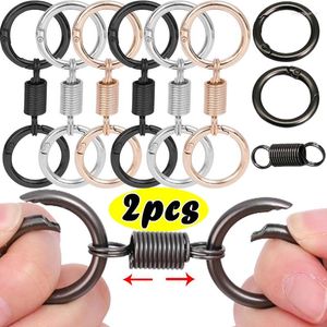 Keychains Personality Spring dubbele spiraal Keychain Carabiner Buckle Key Rings Anti-Moste klimhaak Auto Keychians Accessoires Accessoires Geschenk