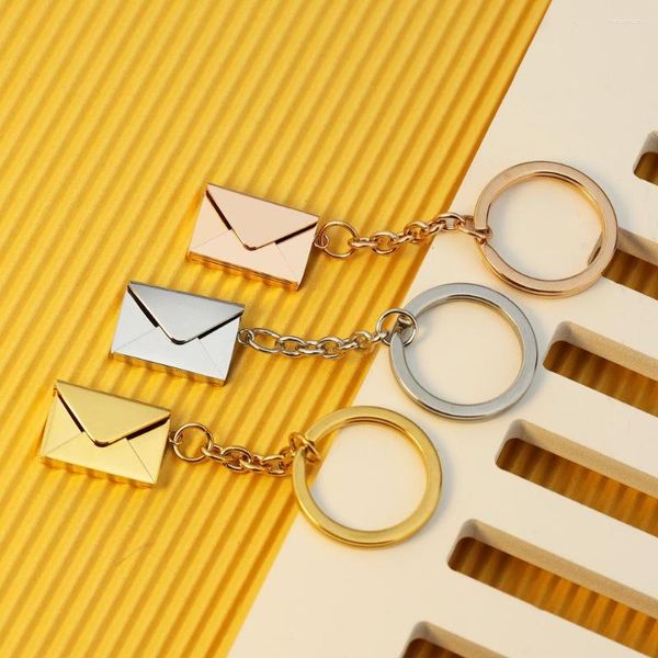 Keychains de moda personalizada sobre versátil de acero inoxidable llavero grabado carta de amor QR Código de San Valentín regalos de Acción de Gracias