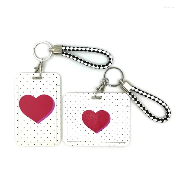 Llaveros Pink Heart Love Key Lanyard Car KeyChain Tarjeta de identificación Pase Gimnasio Teléfono móvil Insignia Niños Anillo Titular Joyería Decoraciones