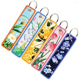 Keychains rose tulip brodé cool tag tag femme femme mignon clés de trèfle pour motos clés clés de clés de clés de porte