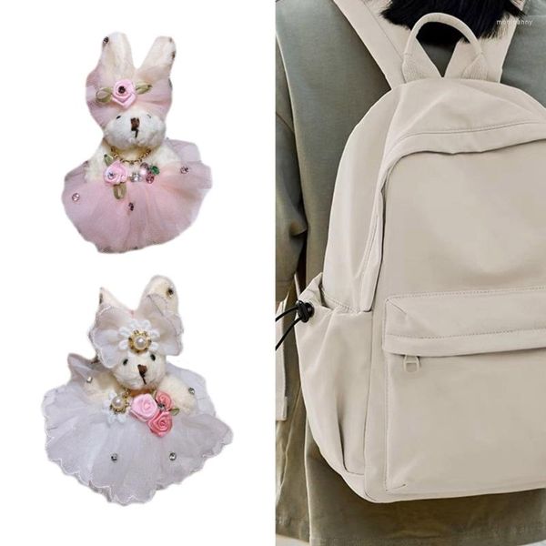 Porte-clés en peluche poupées sac pendentifs Couple porte-clés matériel sac à dos pendentif cadeau pour les filles