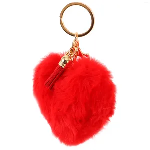 Porte-clés en peluche avec pendentif d'amour, pour sacs à dos, amis uniques, sécurité en métal pour femmes