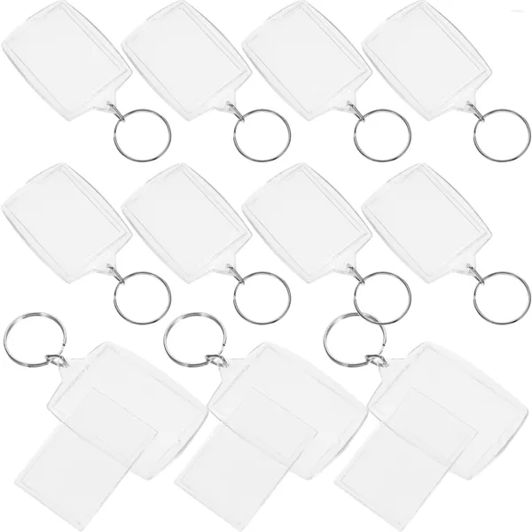 Keychains PO Keychain Rectangle transparent vide acrylique INSERT Cadre d'image Cléyring Keyder Ring DIY Split Ring