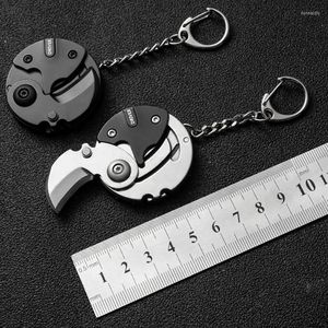Porte-clés poche pli Mini couteau multifonctionnel pièce de monnaie tournevis Portable porte-clés porte-clés extérieur survie ouvre petit outil