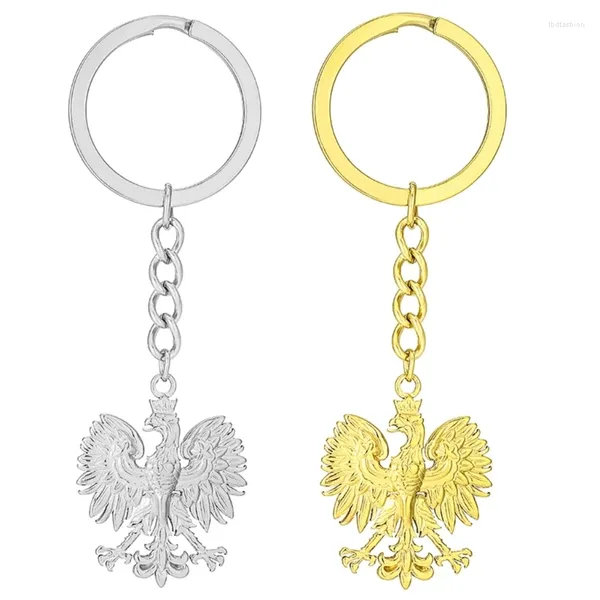 Keychains Polon Symbole Eagle Pendant Pendre Keychain Gold Silver Color Party Bijoux Ethnique Course pour femmes Men Metal Badge Charm cadeau