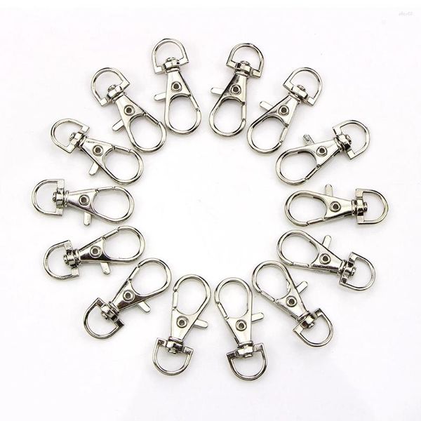 Porte-clés portables 10pcs / pack porte-clés mini lanière en métal crochet pivotant pour fermoir à homard clips porte-clés en gros