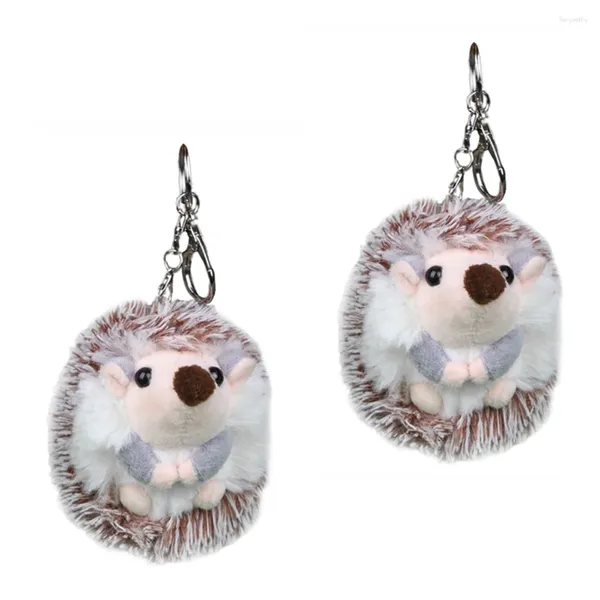 Porte-clés Pretyzoom Porte-clés Hérisson Peluche Porte-clés Mignon Animal En Peluche Anneaux Sac À Dos Clips Sacs Suspendus Pendentif