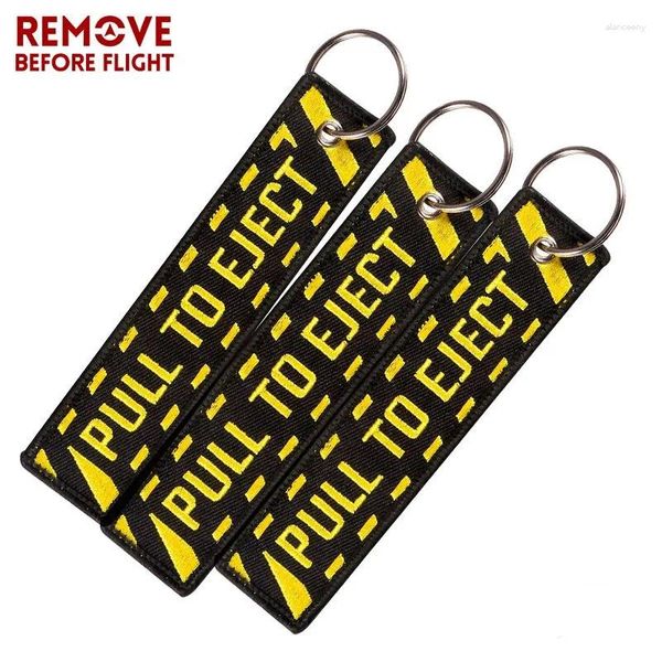 Porte-clés Pull To Eject Aviation Cadeau Porte-clés Brodé Porte-clés Mode Voiture Chaînes Broderie Fob 3 PCS/LOT