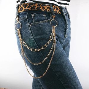 Porte-clés Punk multicouche en métal pour pantalon, chaîne de taille, portefeuille, jean, bijoux hip-hop, cadeau pour hommes et femmes