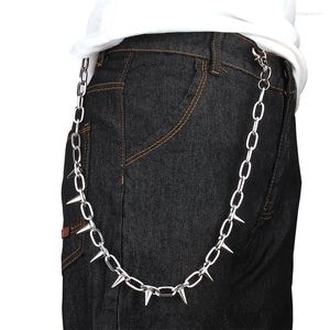 Keychains Punk Spike Rivet Tassel Keychain Jeans Decor broek Ketting vrouwen mannen veilig portemonnee Key Chains sieraden geschenken