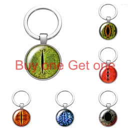 Sleutelhangers Leerlingoog Schrijven Rond Glas Cabochon Sleutelhanger Tas Auto Sleutelhanger Ring Houder Zilver Kleur Voor Mannen Vrouwen Geschenken