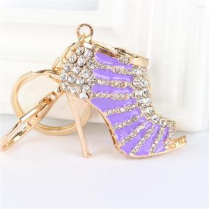 Porte-clés violet talons hauts chaussure pendentif breloque strass cristal sac à main sac porte-clés porte-clés accessoires fête de mariage amant cadeau