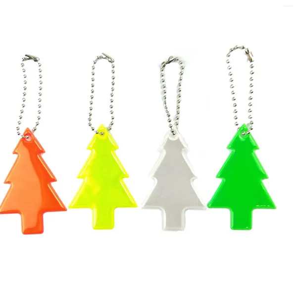 Porte-clés PVC Porte-clés avec pendentif d'arbre de Noël Réflecteur de sécurité visible pour vestes pour animaux de compagnie Sacs Sacs à main