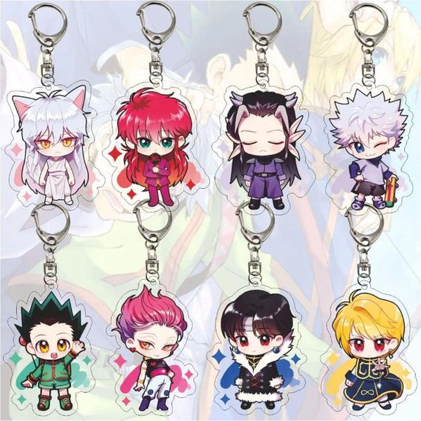 Porte-clés Q Version Anime Hunter X Porte-clés Gon Freecss Killua Zoldyck Kurapika Acrylique Porte-clés Otaku Cadeau Fans Collection