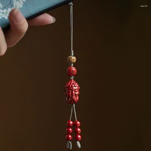 Porte-clés minerai brut empereur grès bébé bouddha téléphone mobile charme corde hommes et femmes Nafu personnalité créative pendentif archaïque