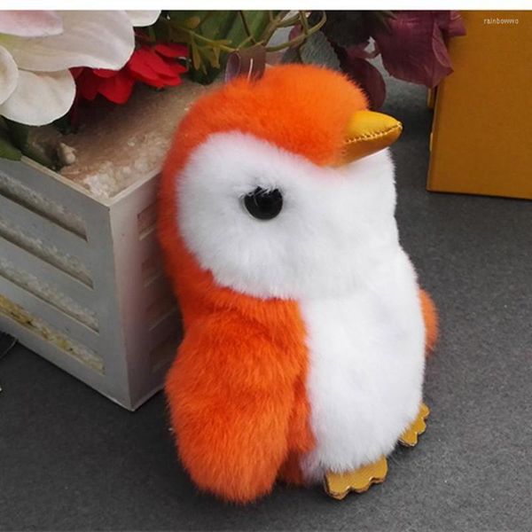 Llaveros Real Rex Fur Llavero Pompom Ball Teléfono Llavero Bolsa Charm Penguin Colgante Regalo