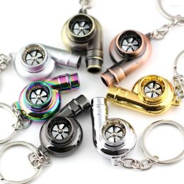 Keychains Real Whistle Sound Turbo Keychain Spinning Auto Part Model Turbo Turbine Turbine Key Chain Ring Keyring Keyfob Holder