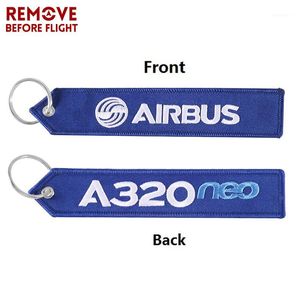Keychains verwijderen vóór vlucht Airbus sleutelhanger borduurwerk A320 Special Tag Label Aviation Key Chains voor cadeau OEM Ring Fashion Jewelry1