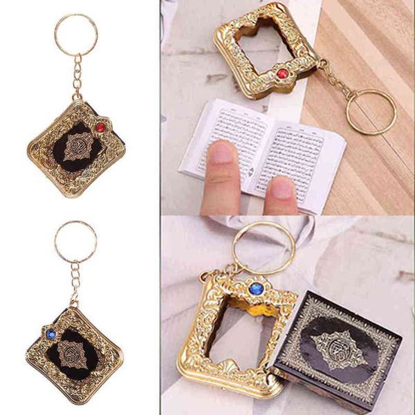 Porte-clés Porte-clés musulman en résine, mini arche islamique, écriture coranique, vrai papier, pendentif, bijoux religieux, 1 pièce