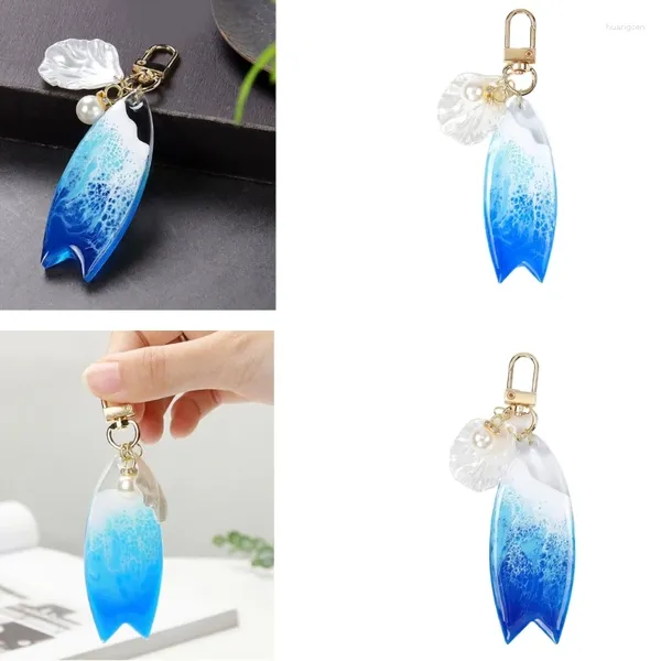 Keychains Resin Ocean Pendant Elegant Pearls Keyring Key Rings Haters pour femmes Bag de sac Belle Jewelry Gift