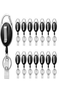Porte-clés porte-badge rétractable porte-carte d'identité noir avec mousqueton bobine clip porte-clés paquet de 158560860