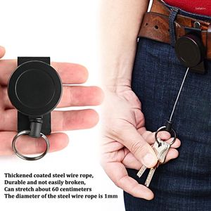 Porte-clés Porte-badge rétractable Porte-badge avec clip de mousqueton multi-outils Porte-clés robuste Porte-clés en fil d'acier Nom Tag Papeterie