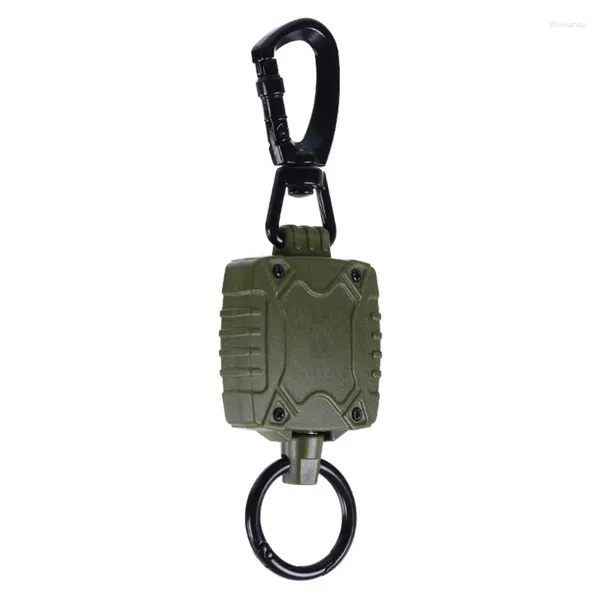 Porte-clés Porte-clés rétractable Porte-badge robuste Bobine avec clip de ceinture 23 '' Clé de mousqueton de fil d'acier 124A
