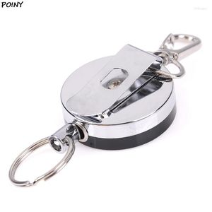 Porte-clés rétractable tirer porte-clés chaîne bobine ID longe nom étiquette carte porte-Badge extensible ceinture Clip
