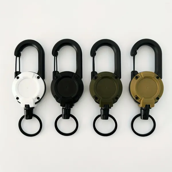 Keychains Corde de casse-clés rétractables Carabiner avec une boucle à pompe facile-pullle anti-perte - chaîne de clés de sport de 60 cm Longueur d'expansion