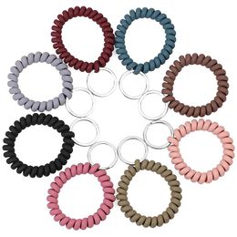 Porte-clés Bracelet rétractable Porte-clés Poignet Ressort Élastique Spirale