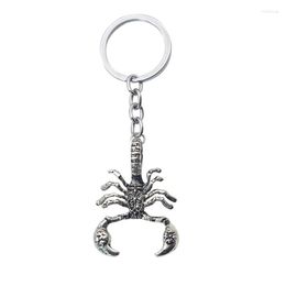 Keychains Retro Animal Scorpion Keychain Gothic Punk Metal Insect Men Key Chain Ring Holder Sieraden Drop Chaveiro