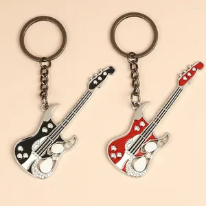 Porte-clés Strass Perles Harajuku Y2k Guitare Porte-clés Pour Femmes Doux Cool Mode Pendentif Vintage Esthétique Sac Accessoires Cadeau