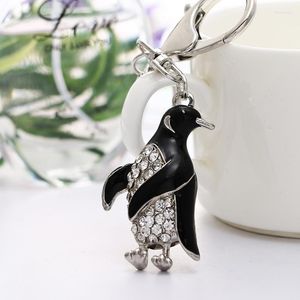 Porte-clés strass cristal pendentif porte-clés pingouin clé cadeau Ysk025 chaîne anneau