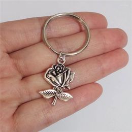 Keychains Rose Key Ring Keychain Zipper Trayer Flower Plant Couple Chain Girl