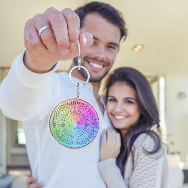 Sleutelhangers Ronde Dubbelzijdige Sleutelhanger Draagbare Lichtgewicht Kleine Hanger Voor Rugzak Tas Charm Kleur Gevoel Wiel