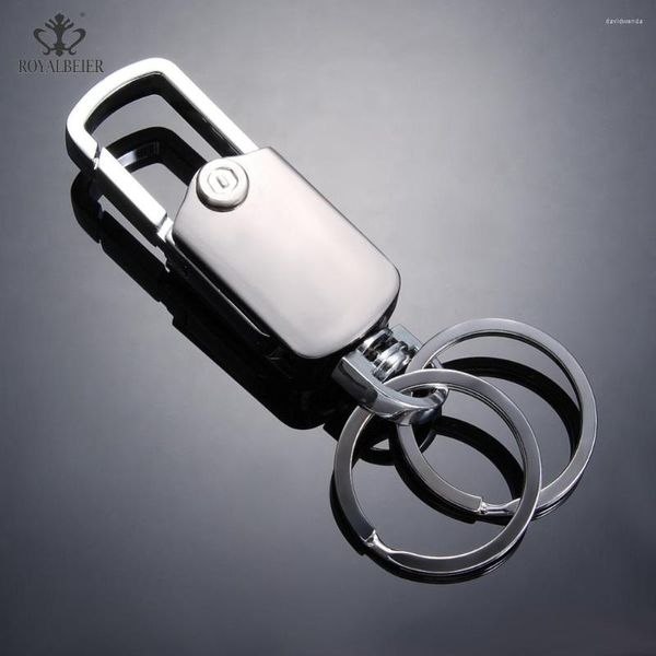 Porte-clés Royalbeier Cool Design personnalisé luxe en acier inoxydable porte-clés en métal pour hommes outil porte-clés ouvre-bouteille