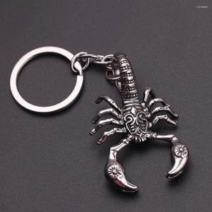 Keychains Scorpion Keychain Creative Retro King vorm Persoonlijkheid Punk Animal Man Hanger Key Chain Chrismas Gifts